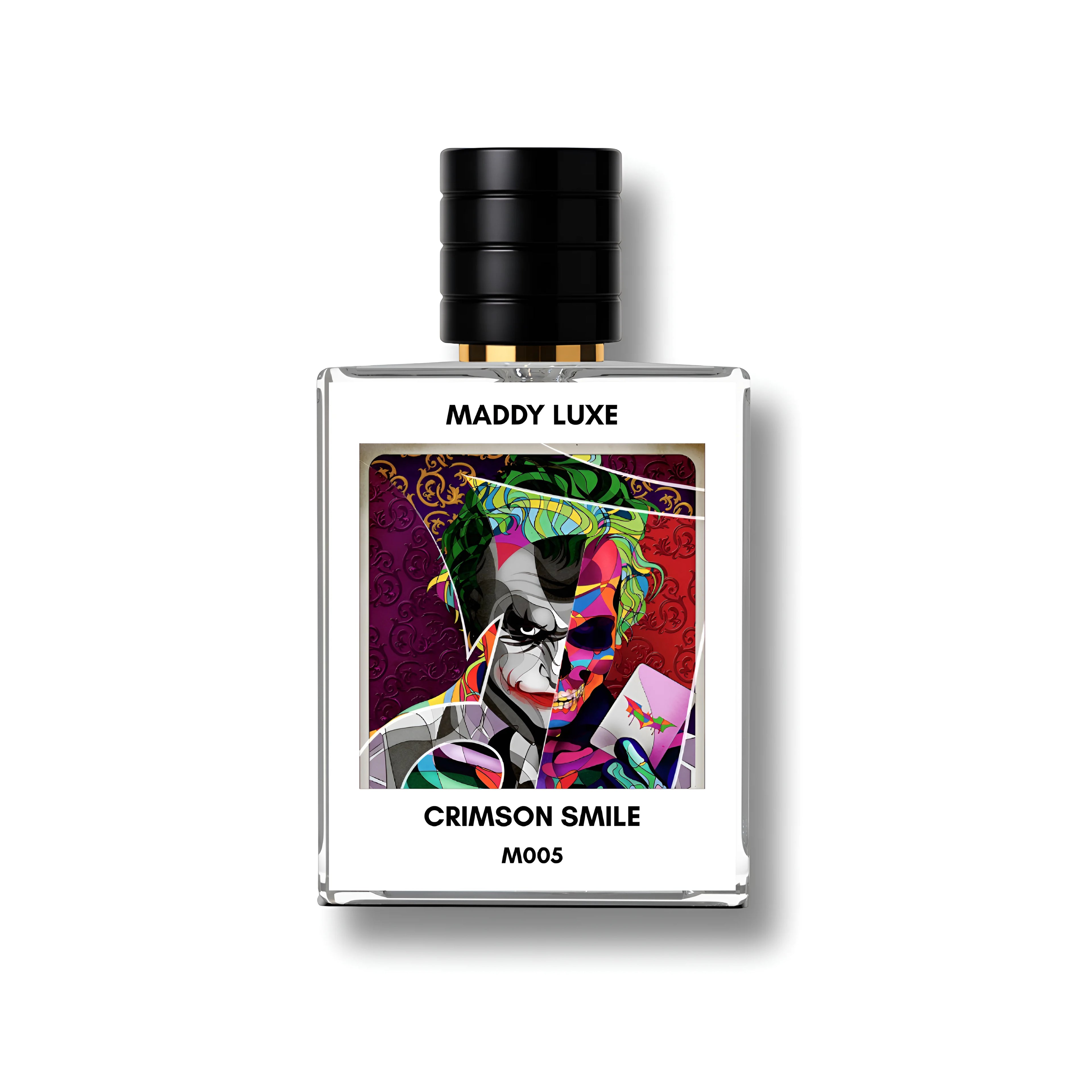 Crimson Smile Joker Dark Cinematic Perfume Made With Green Notes and Oud by Maddy Luxe